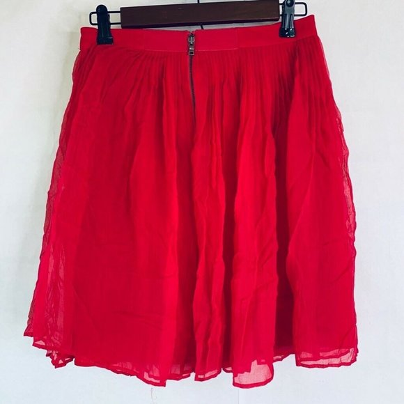 Alice + Olivia Skirt Pink Pleated Knee Length 6 - Picture 4 of 8
